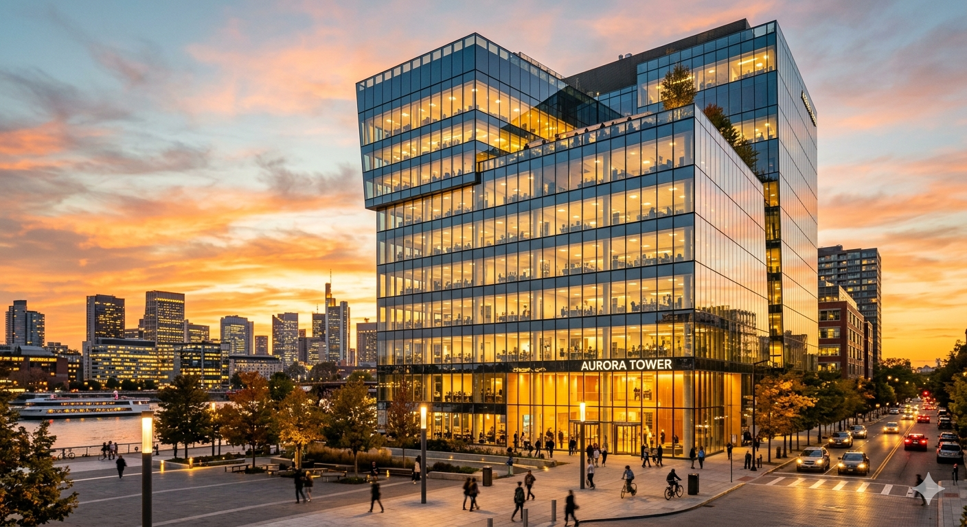 KI-generiertes Bürogebäude